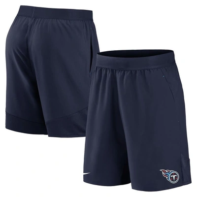 Shop Nike Navy Tennessee Titans Stretch Woven Shorts