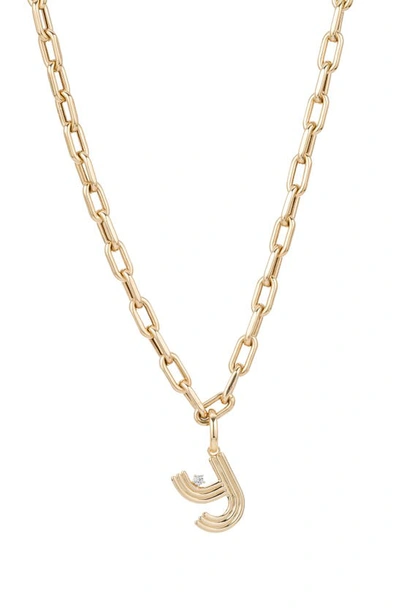 Shop Adina Reyter Initial Diamond Pendant Necklace In Yellow Gold