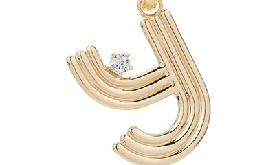 Adina Reyter Initial V Diamond Pendant Necklace In Yellow Gold