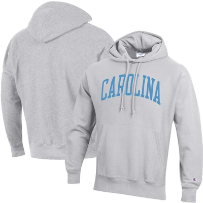 Shop Champion Heathered Gray North Carolina Tar Heels Team Arch Reverse Weave Pullover Hoodie In Heather Gray
