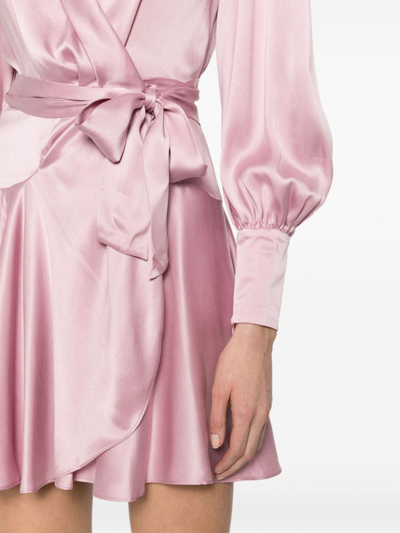 Shop Zimmermann Zimmerman Long-sleeve Silk Wrap Dress