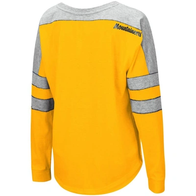 Shop Colosseum Gold West Virginia Mountaineers Trey Dolman Long Sleeve T-shirt