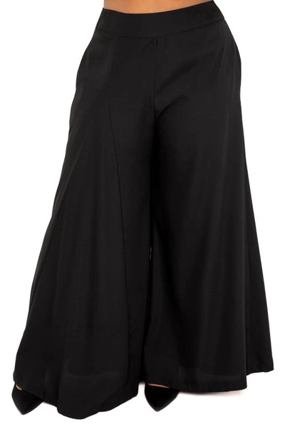 Shop Buxom Couture High Waist Palazzo Pants In Black