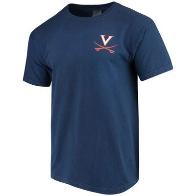 Shop Image One Navy Virginia Cavaliers Baseball Flag Comfort Colors T-shirt