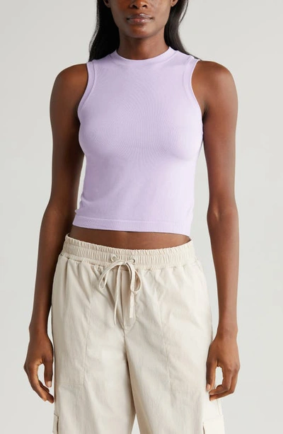 Shop Zella Seamless Crewneck Tank In Purple Secret