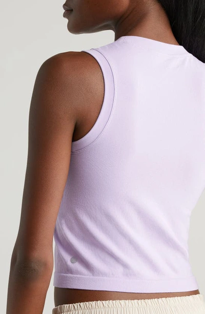 Shop Zella Seamless Crewneck Tank In Purple Secret