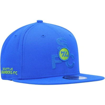 Shop New Era Blue Seattle Sounders Fc Kick Off 59fifty Fitted Hat In Navy