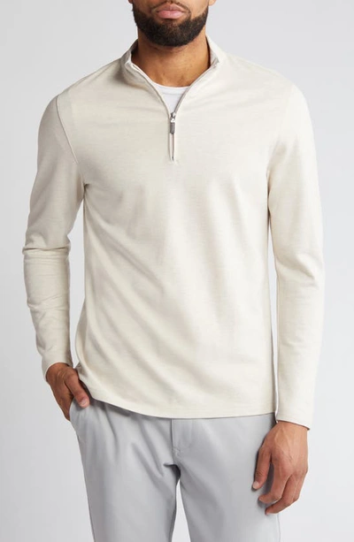 Shop Mizzen + Main Proflex Performance Quarter Zip Pullover In Sand Heather