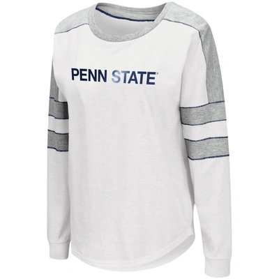 Shop Colosseum White Penn State Nittany Lions Trey Dolman Long Sleeve T-shirt