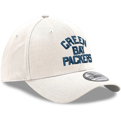 Shop New Era White Green Bay Packers Wordmark Iced Ii 39thirty Flex Hat