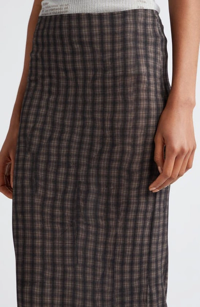 Shop Paloma Wool Raff Plaid Tube Skirt In Dark Brown