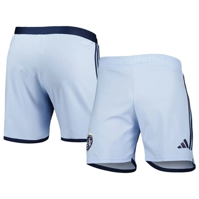 Shop Adidas Originals Adidas Light Blue Sporting Kansas City 2023 Away Aeroready Authentic Shorts