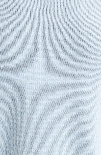 Shop Palm Angels Embroidered Curved Logo Wool Blend Sweater In Light Blue White