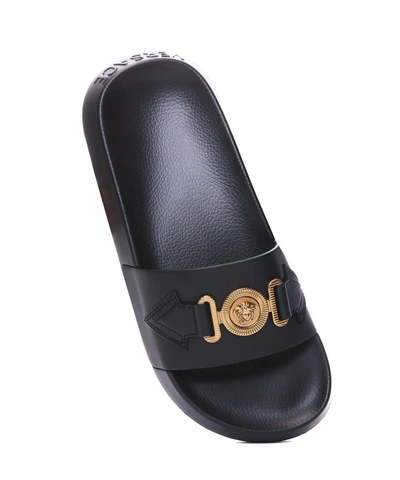 Shop Versace Sandals In Black