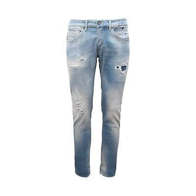 Pre-owned Dondup 0883at Jeans Uomo  George Skinny Fit Man Trousers In Blu