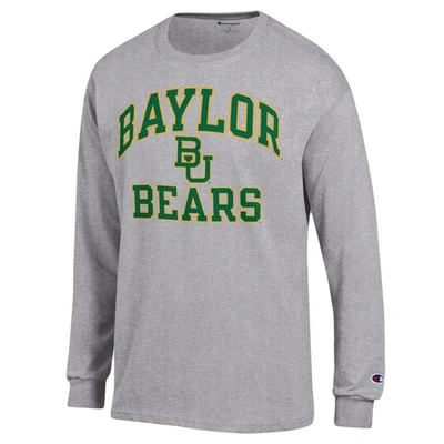 Shop Champion Heather Gray Baylor Bears High Motor Long Sleeve T-shirt