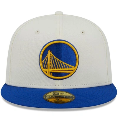 Shop New Era X Staple Cream/royal Golden State Warriors Nba X Staple Two-tone 59fifty Fitted Hat