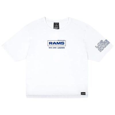Shop Legends White Los Angeles Rams Aviation Crop T-shirt