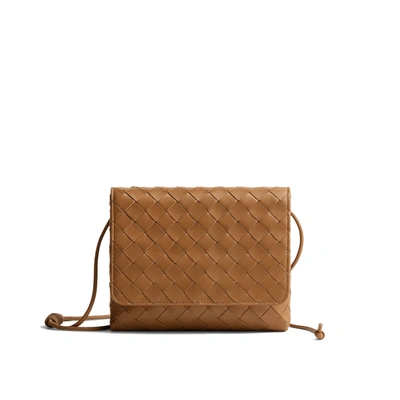 Shop Bottega Veneta Mini Shoulder Bag In Brown