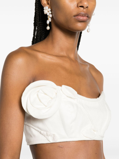 Zimmermann Matchmaker Floral-appliqué Linen Bralette