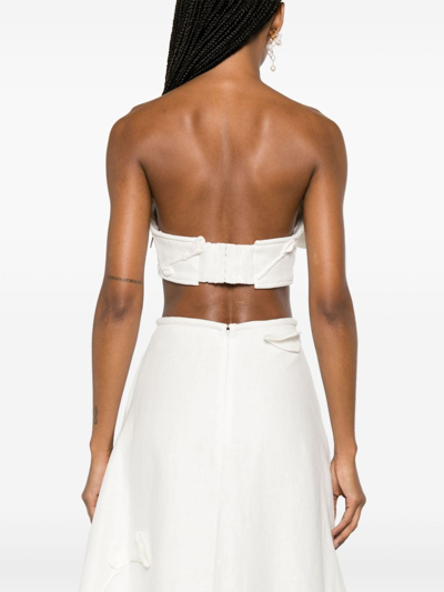 Zimmermann Matchmaker Floral-appliqué Linen Bralette