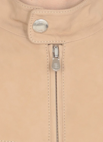 Shop Brunello Cucinelli Leather Jacket In Neutrals