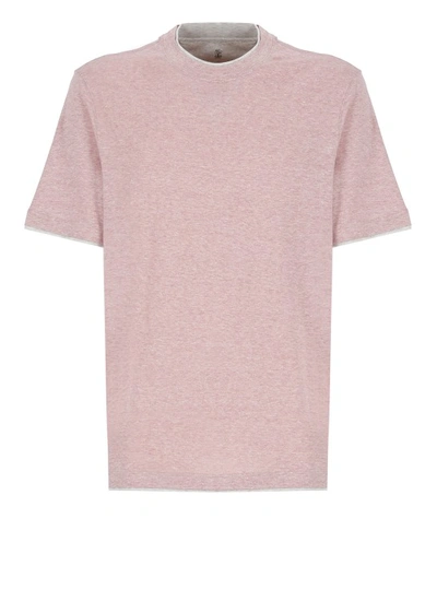 Shop Brunello Cucinelli Cotton T-shirt In Pink