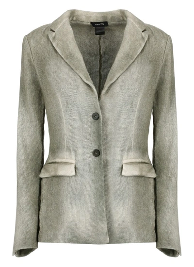 Shop Avant Toi Green Cotton And Linen Jacket In Grey