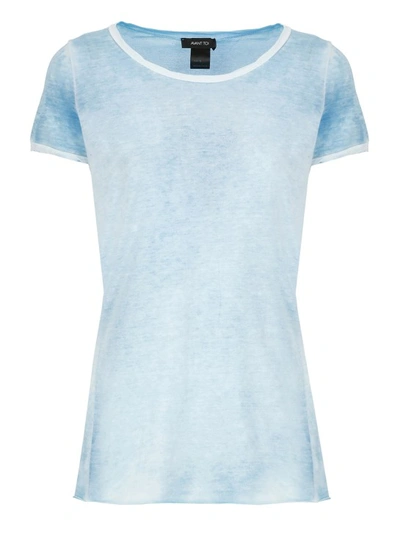Shop Avant Toi Light Blue Cotton Tshirt