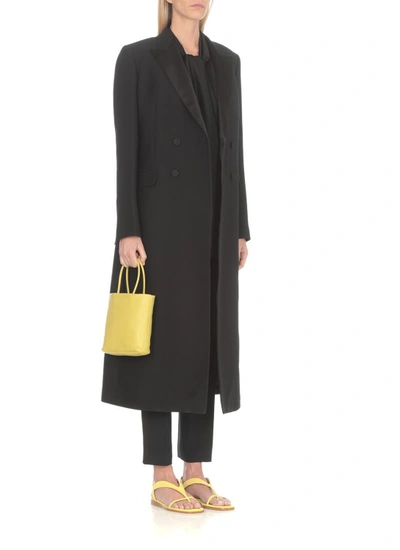 Shop Fabiana Filippi Wool And Silk Overcoat In Black