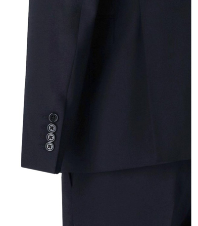 Shop Emporio Armani Blue Single Breasted Suit In Black