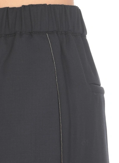 Shop Fabiana Filippi Wool Trousers In Black