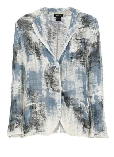 Shop Avant Toi Light Blue Linen And Cotton Cardigan In Grey