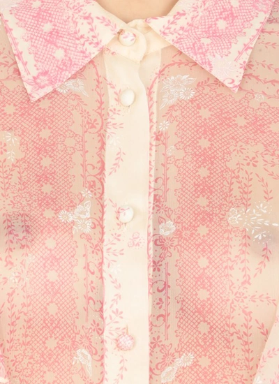 Shop Philosophy Di Lorenzo Serafini Long Sleeve Silk Shirt In Pink