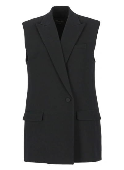 Shop Fabiana Filippi Wool And Silk Vest In Black