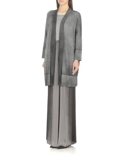 Shop Avant Toi Grey Wool And Cashmere Knitted Cardigan