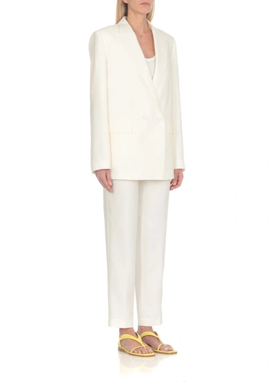 Shop Fabiana Filippi Wool And Silk Blazer In White