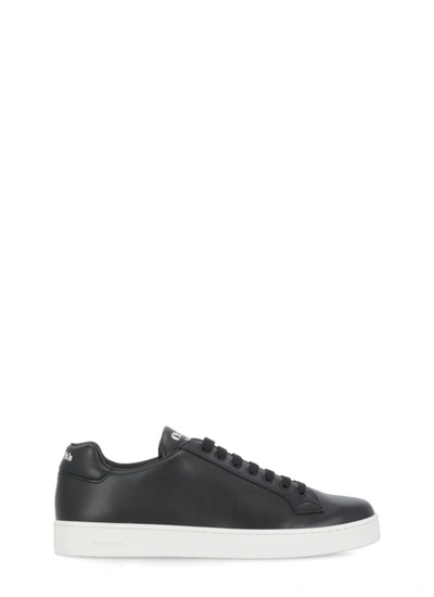Shop Church's Black Smooth Leather Sneakers