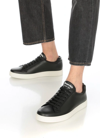 Shop Church's Black Smooth Leather Sneakers