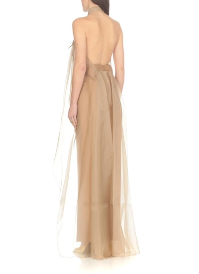 Shop Alberta Ferretti Gold Silk Top In Neutrals