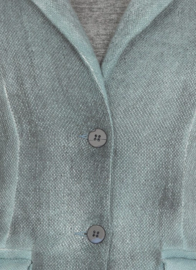 Shop Avant Toi Light Blue Cotton And Linen Jacket In Grey