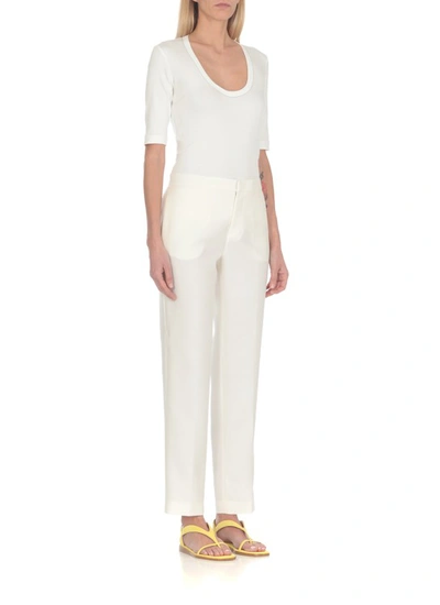 Shop Fabiana Filippi Wool And Silk Trousers In White