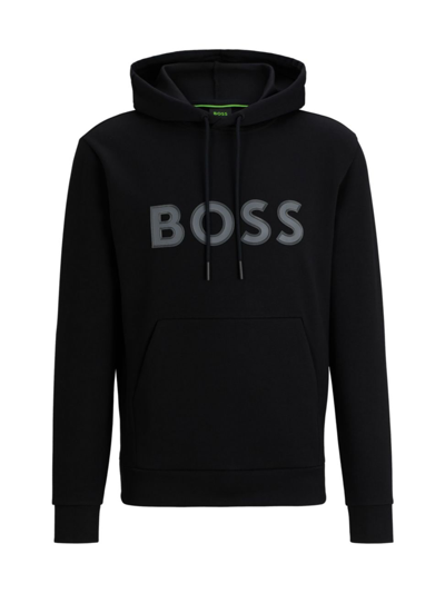 Shop Hugo Boss Men's Hoodie With Logo Print In Black