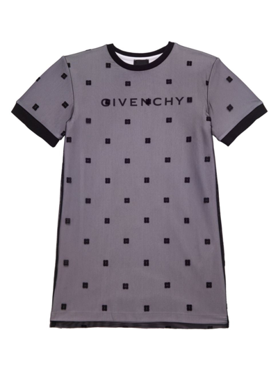 Shop Givenchy Little Girl's & Girl's Logo Mesh T-shirt Dress In Black