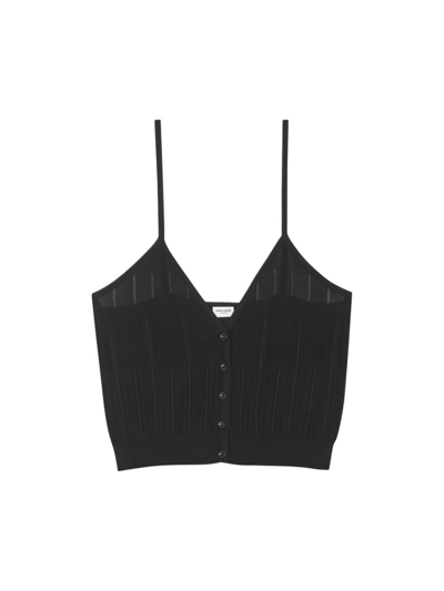 Shop Saint Laurent Women's Tank Top In Striped Knit In Black