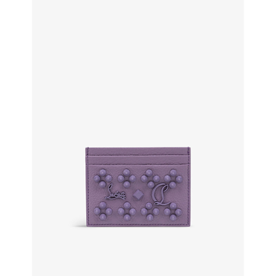 Shop Christian Louboutin Womens Parme Kios Loubinthesky Logo-embellished Leather Card Holder
