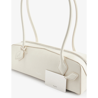 Alaïa Le Teckel Medium Grained Leather Shoulder Bag In Ivoire