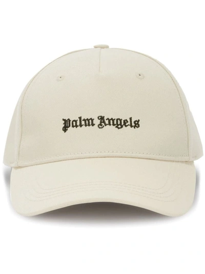 Shop Palm Angels Logo-embroidered Baseball Cap In Off White Black