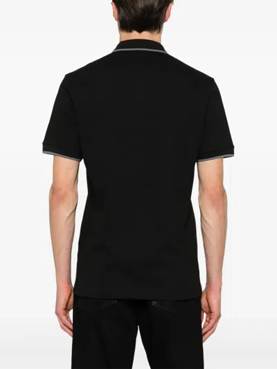 Hugo Boss Black Solid Shirt Collar Polo In Black