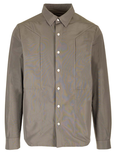 Shop Rick Owens Fogpocket Shirt Jacket In Beige
